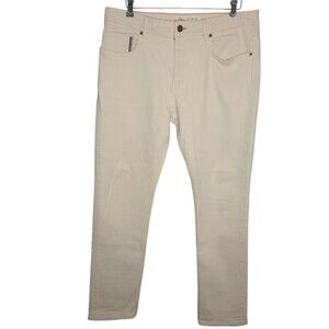 Boden NWOT Men's Off-White Straight Fit Denim Jeans Size 36x32